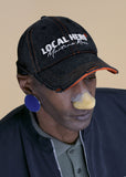 MARTINE ROSE ROLL BACK CAP in BLACK ORANGE