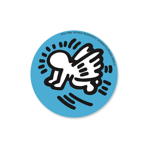 Keith Haring White Angel Baby Button