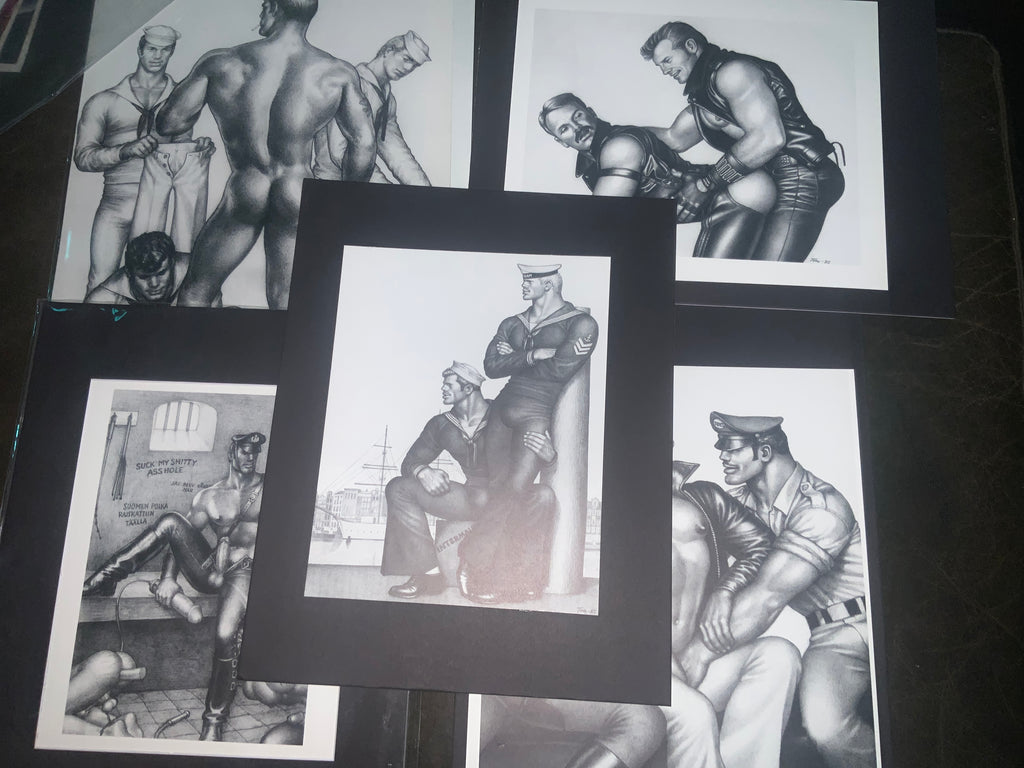 Tom of Finland - 5 lithographs professionally mounted on mattboard