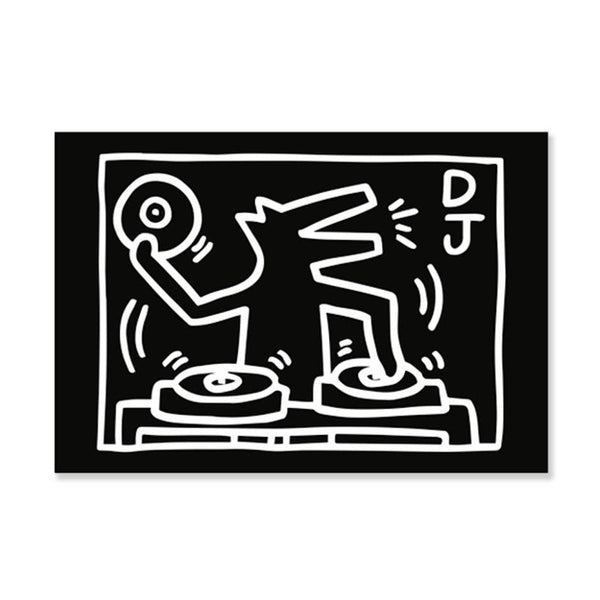 Keith Haring Black / White Dj Dog Magnet