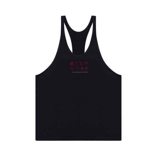 GYMNASIUM THE BODY WORK STRINGER TANK BLACK WITH MAROON
