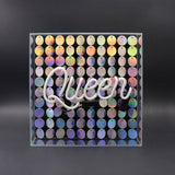 'queen' Glass Neon Sign with Sequins