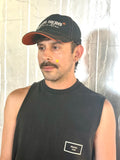 MARTINE ROSE ROLL BACK CAP in BLACK ORANGE