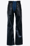 GMBH FAUX LEATHER AND DENIM ZIP PANTS FW 24-25