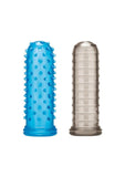 Blue Line Anal Stimulating Finger Sleeves (2 Pack) - Blue/Black