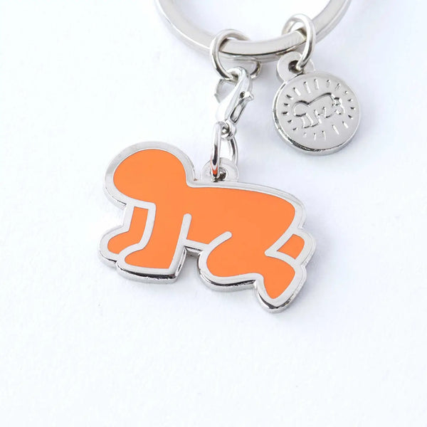 Keith Haring Orange Radiant Baby Keyclip