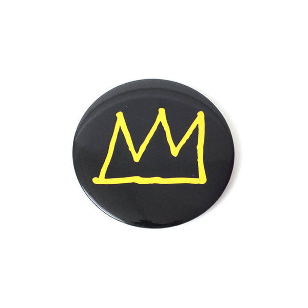 Jean-Michel Basquiat Black Crown Button