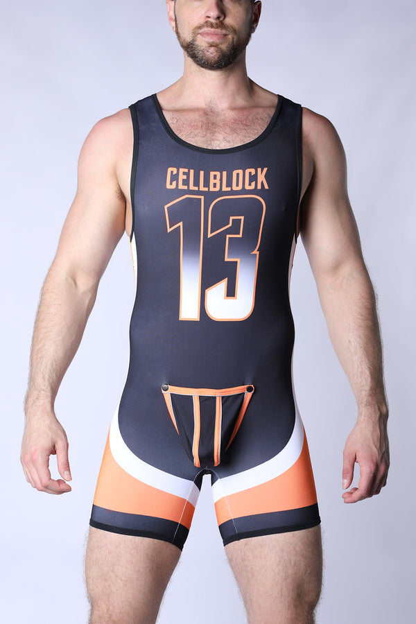 CELLBLOCK 13 Chain Reaction Singlet Jock - Orange