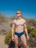 RED Hot Hip Brief Mono-Tone in Petrol Blue