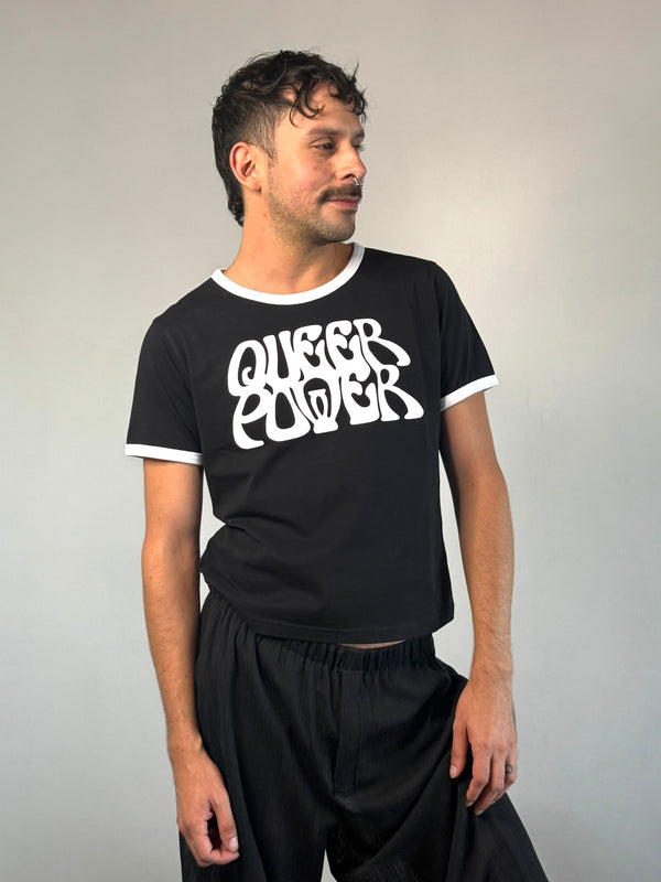 Queer Power T-Shirt in Black / White by LUDOVIC DE SAINT SERNIN