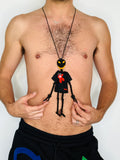 Walter Van Beirendonck Alien Friend + T Necklace in black