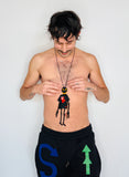 Walter Van Beirendonck Alien Friend + T Necklace in black