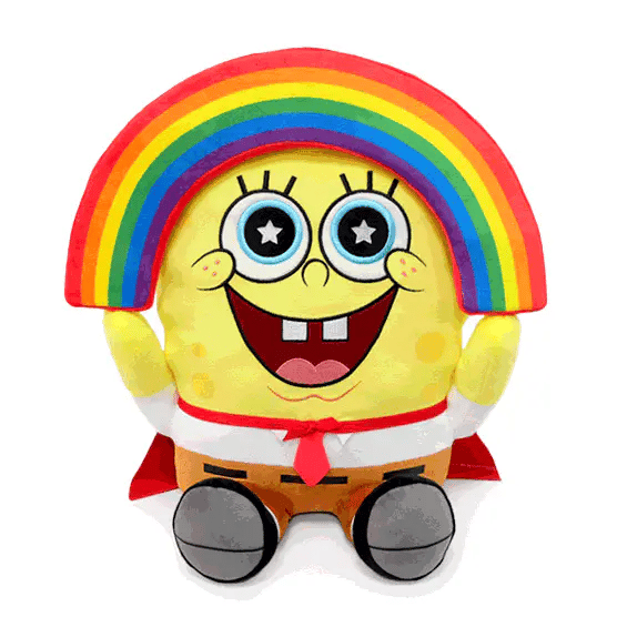 KIDROBOT SPONGEBOB SQUAREPANTS RAINBOW 16" HUGME VIBRATING PLUSH
