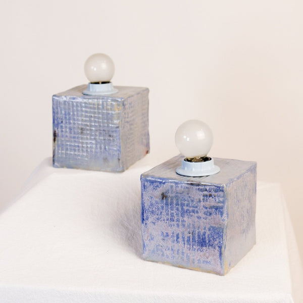 MLaed Cube Lamp Pansy Purple Set of 2