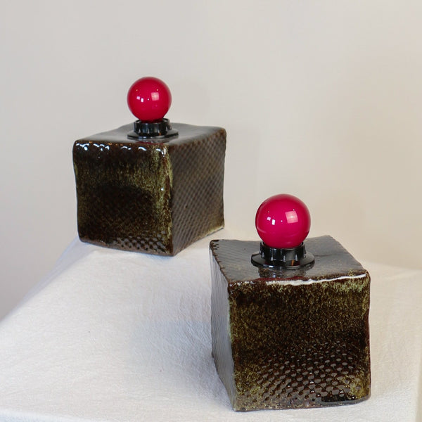 MLaed Cube Lamp Riddle Green Set of two