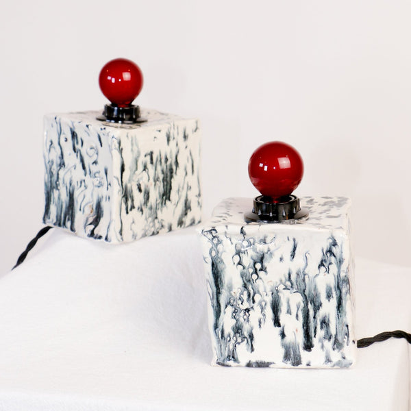 MLaed Cube Lamp Dalmatian Set of 2