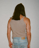 Dominic Albano Ribbed Scoop Neck Tank - Sand