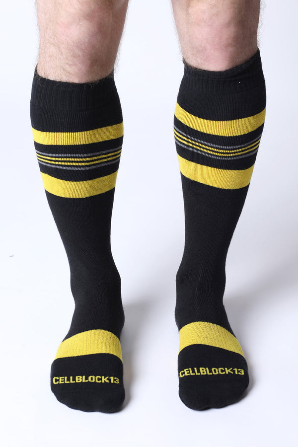 CELLBLOCK 13 Tight End Knee High Shadow Socks - Yellow