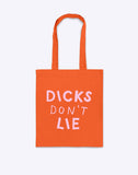 Dicks Don't Lie tote bag by Dicks Don't Lie - Orange