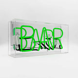 'bar' Glass Neon Sign - Green or pink