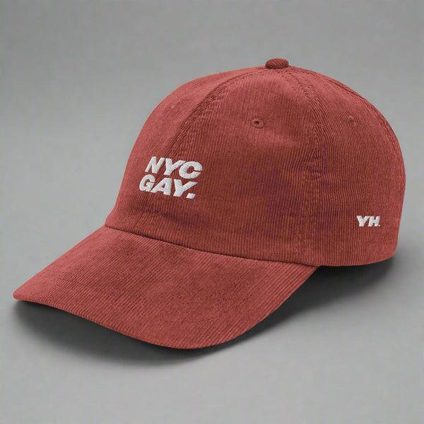Nyc Gay Vintage Corduroy Hat in Burgundy