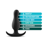 Blush Anal Adventures Platinum Curve Curved Black 3.5-Inch Anal Plug