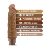 Dr. Skin Cock Vibe 10 Realistic Mocha 8.8-Inch Long Vibrating Dildo