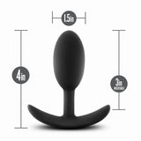 Anal Adventures Platinum Vibra Slim Black 4-Inch Anal Plug