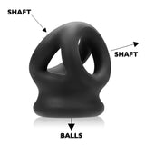 Oxballs Tri-Squeeze Silicone 3-Ring Ball Stretching Sling - Clear Ice