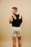 K.NGSLEY BLACK R2 RIBBED CROPPED TANK