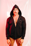 COMME des GARÇONS PLAY BLACK ZIP-UP HOODIE