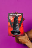 Creature Cocks Beastly Tapered Bumpy Silicone Dildo 8.25in - Silver/Black