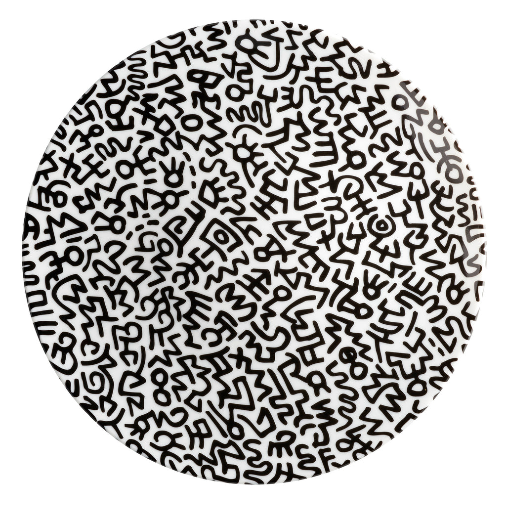 Keith Haring PORCELAIN PLATE BLACK "PATTERN COLLECTION"