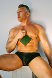 Comme des Garçons Full Zip Classic Green Wallet