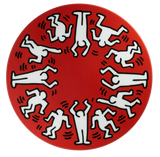 Keith Haring PORCELAIN and platinum PLATE "White on Red"