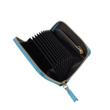 COMME DES GARÇONS ZIP AROUND MULTI-CARD WALLET BLUE