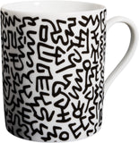 KEITH HARING PORCELAIN MUG BLACK PATTERN