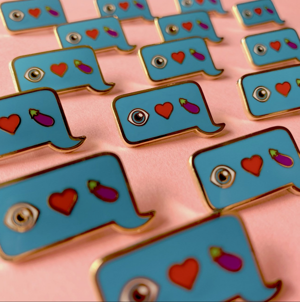 Eye Heart Eggplant Pin by Gaypin'
