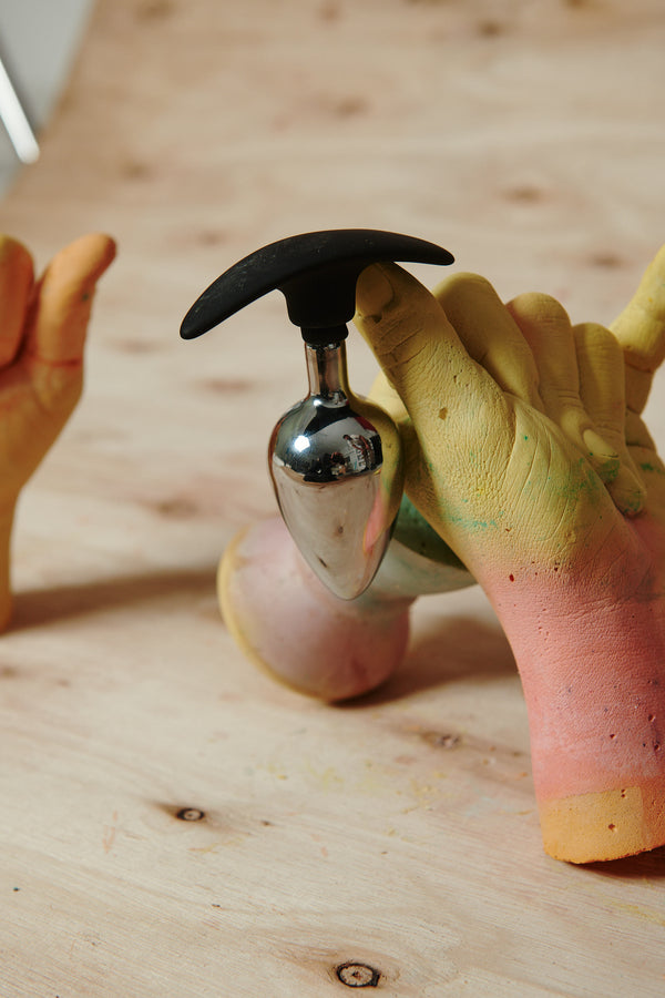 Dark Invader Metal and Silicone Anal Plug - Large