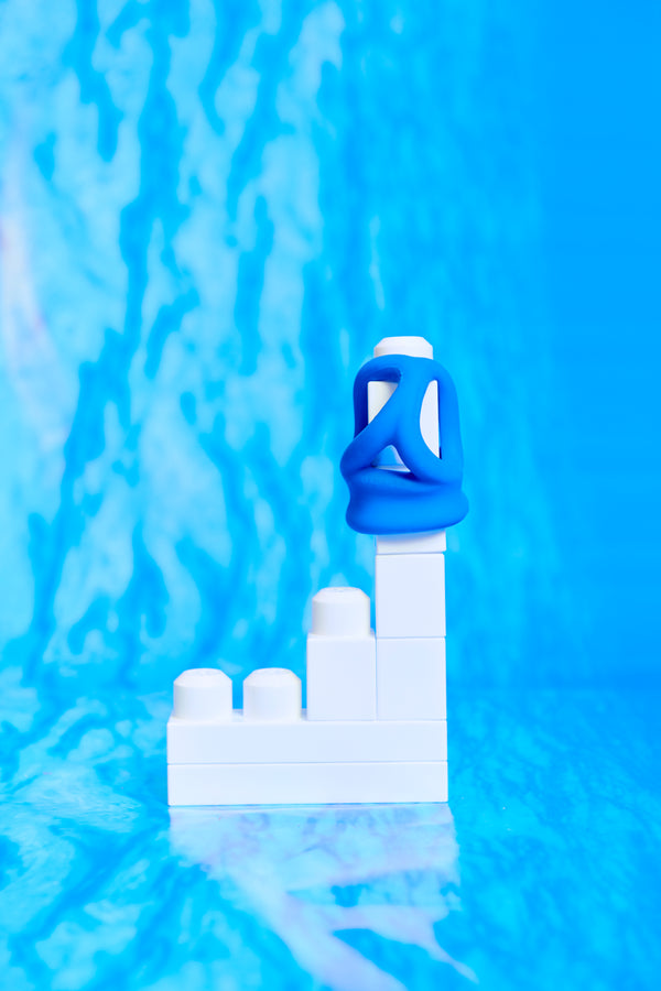 Oxballs Tri-Squeeze Silicone 3-Ring Ball Stretching Sling - Blue