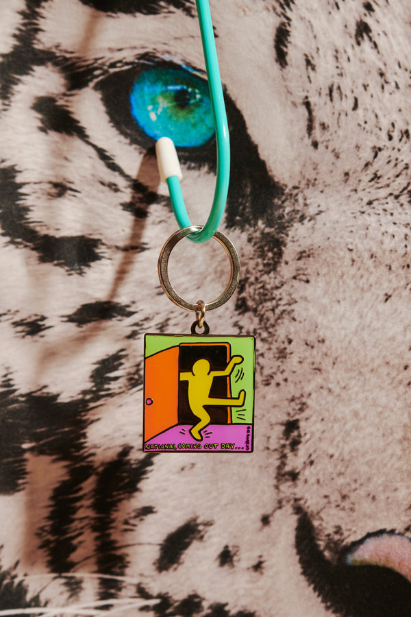 Keith Haring National Coming Out Day Metal Key Ring