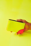 COMME DES GARÇONS SUPER FLUO YELLOW / ORANGE ZIP POUCH