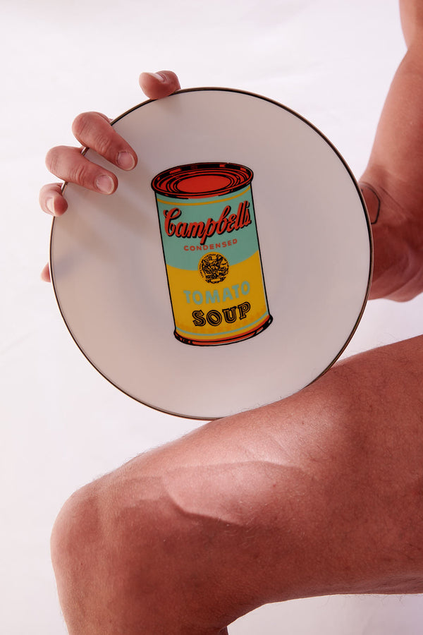ANDY WARHOL PORCELAIN PLATE -  CAMPBELL - BLUE/YELLOW
