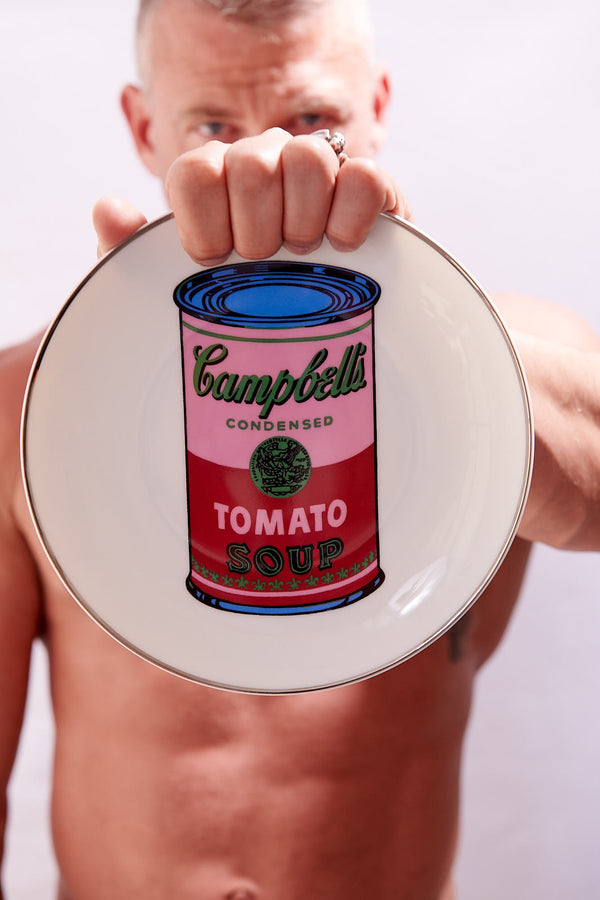 ANDY WARHOL PORCELAIN PLATE -  CAMPBELL - PINK/RED