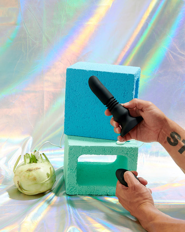 Thunderplugs Silicone Vibrating & Thrusting Plug with Remote Control