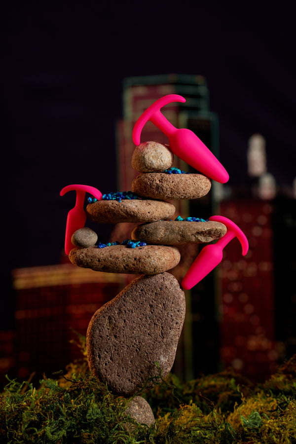 Rump Rockers 3 Piece Silicone Anal Plug Set - Pink