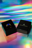 Blue Square Ring Gold by Jonathan Johnson