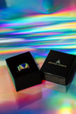 Blue Triangle Ring Silver by Jonathan Johnson