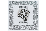 KEITH HARING TWIST MAN PIN - WHITE