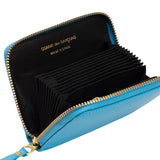 COMME DES GARÇONS ZIP AROUND MULTI-CARD WALLET BLUE